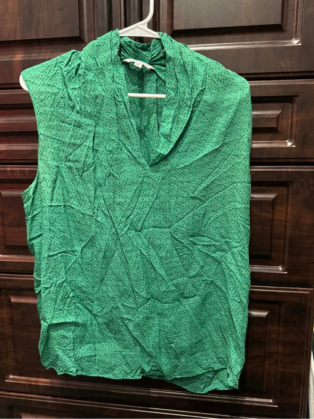 CABI Sleeveless Green sheer Women's Top SIZE LARGE